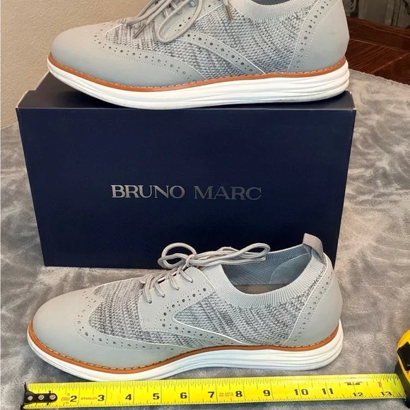 Bruno Marc Light Gray Oxford Shoes - Picture 4 of 9